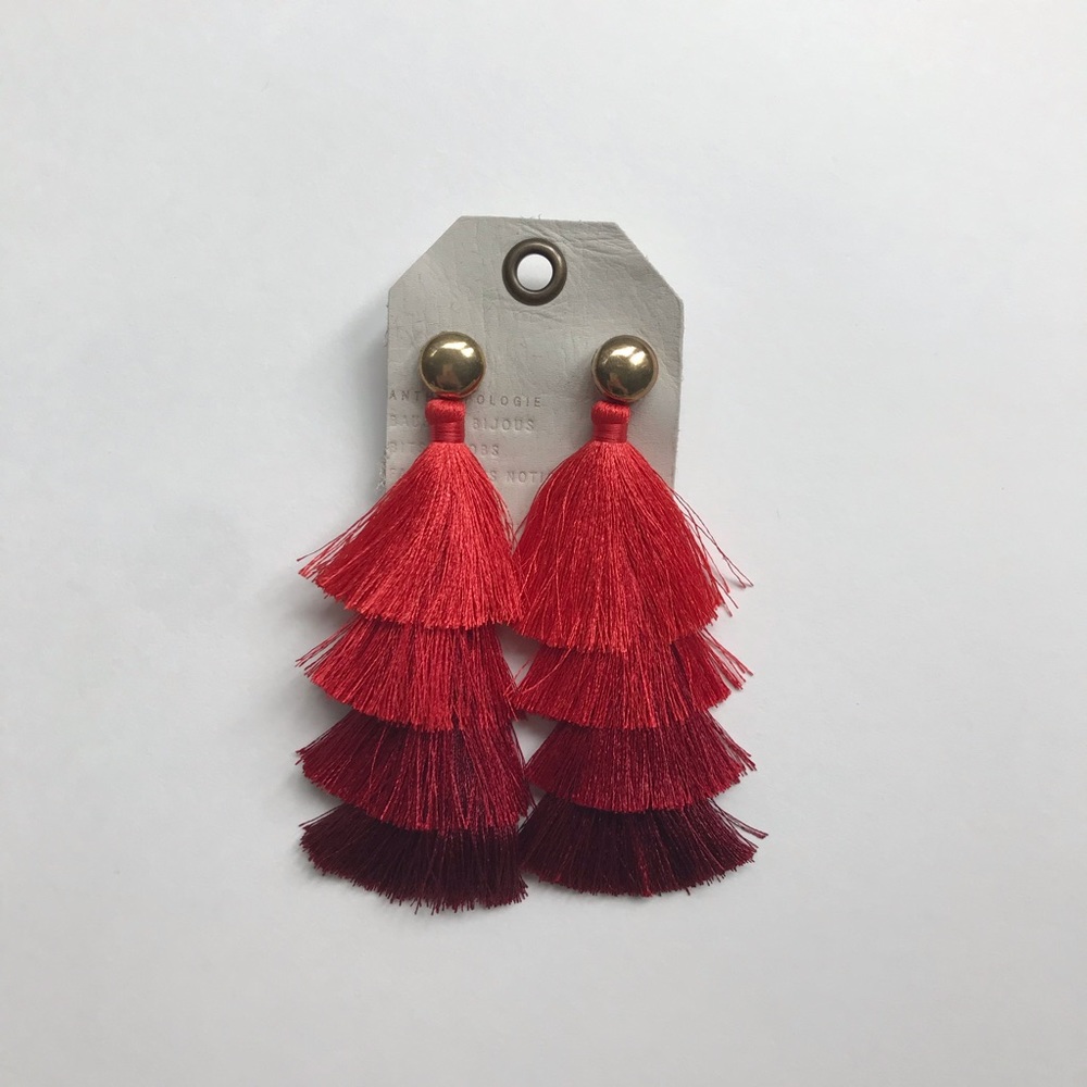 Anthropologie Fiesta Drop Tassel Earrings (NWT)